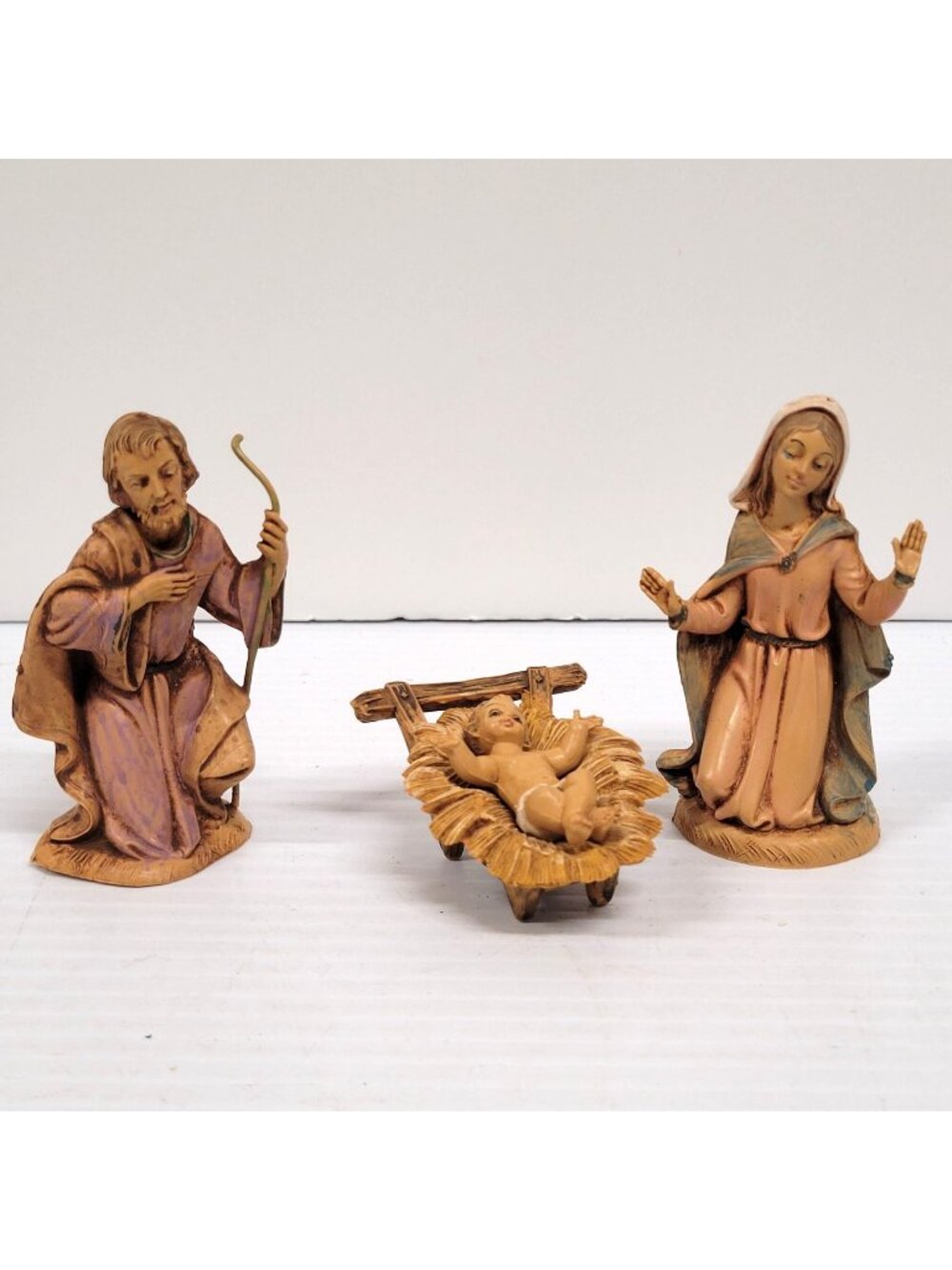 Fontanini Depose Italy Nativity Set Of 3 Mary Joseph Baby Jesus Figures Vintage